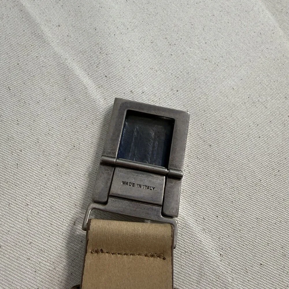 Salvatore Ferragamo Men’s Size 42 Brown Leather Belt Large Buckle Made Italy